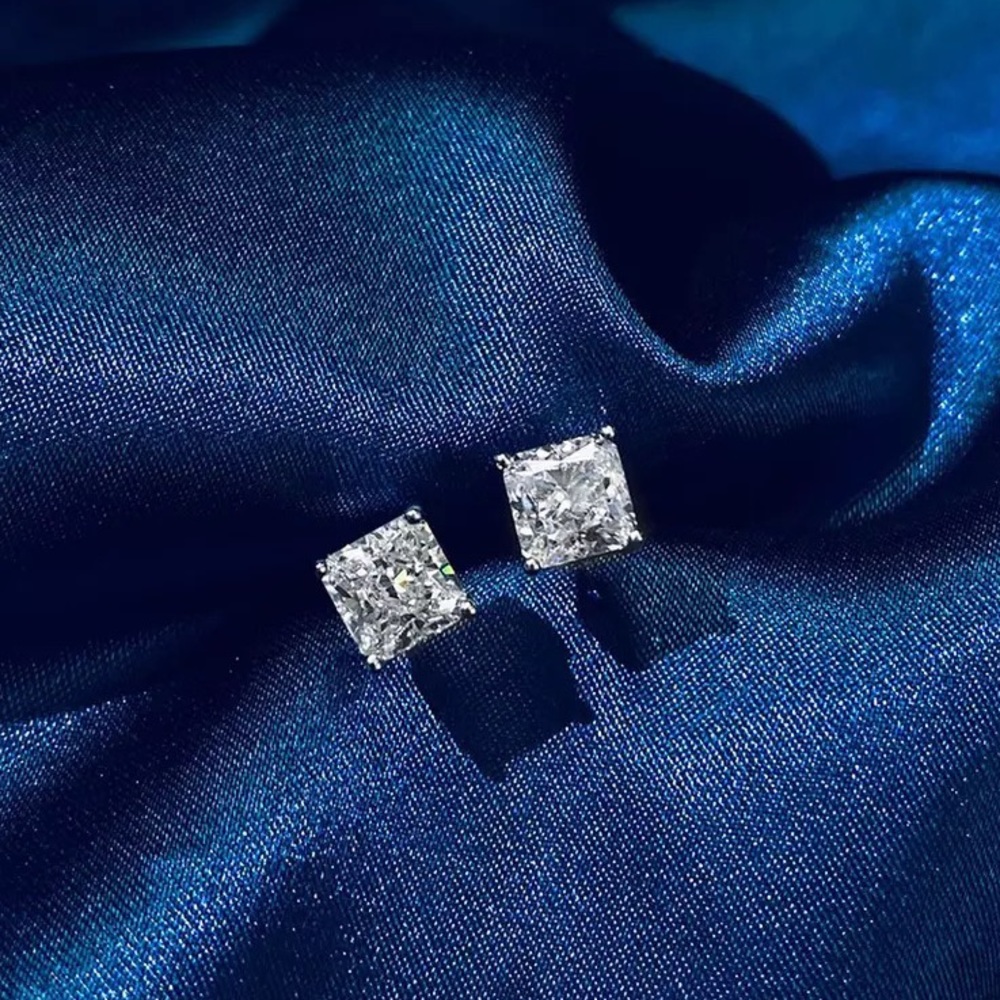 1ct Radiant Cut Earrings - Picture 10 of 16